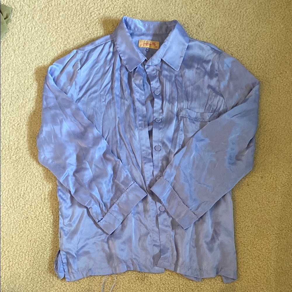 Papinelle Audrey periwinkle silk pjs